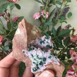 Cobaltoan Calcite With Malachite